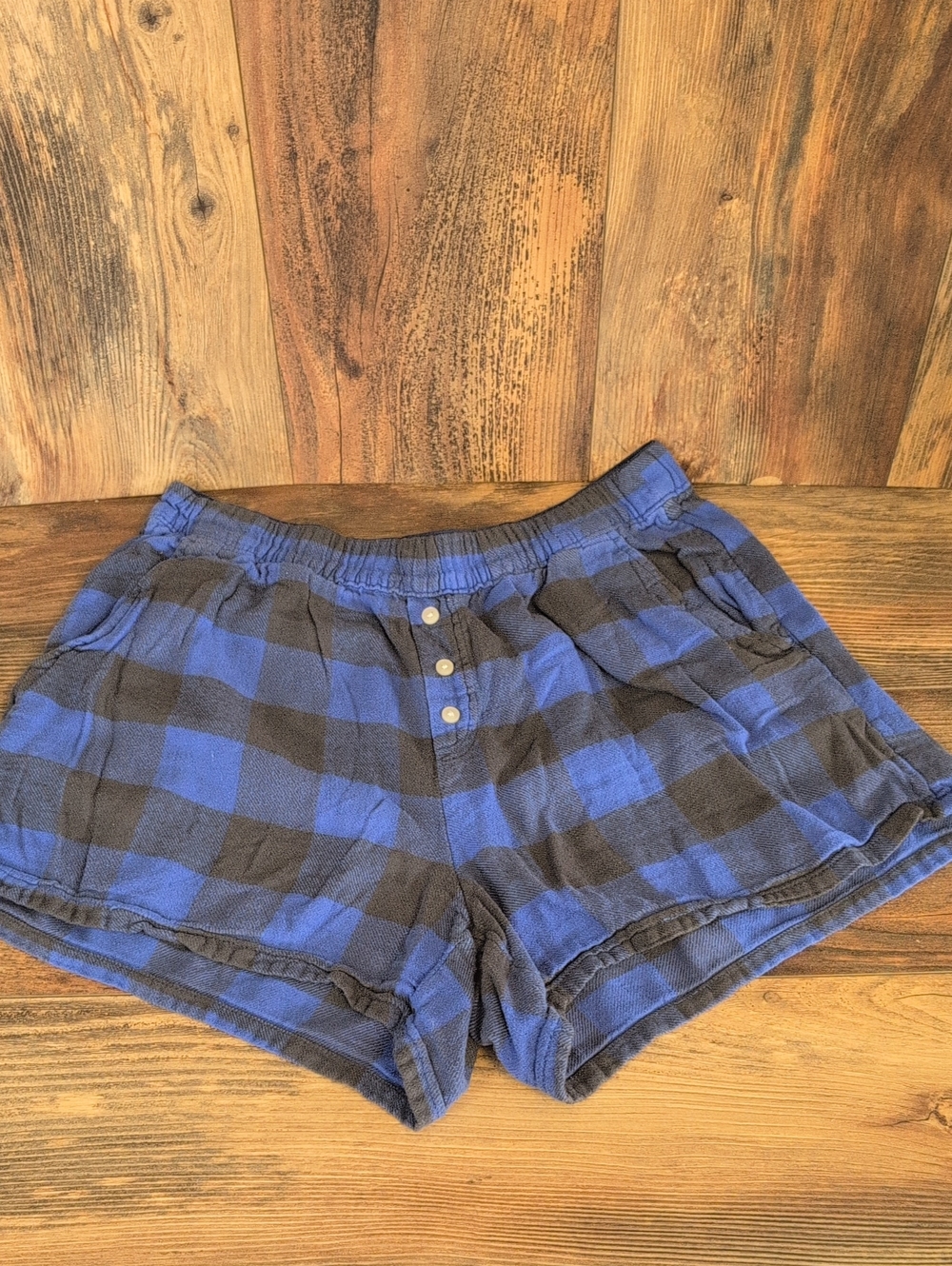 aerie Plaid High-Waist Lounge Shorts M 811A